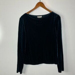 Vintage David Warren Teal Velvet Top Size 12